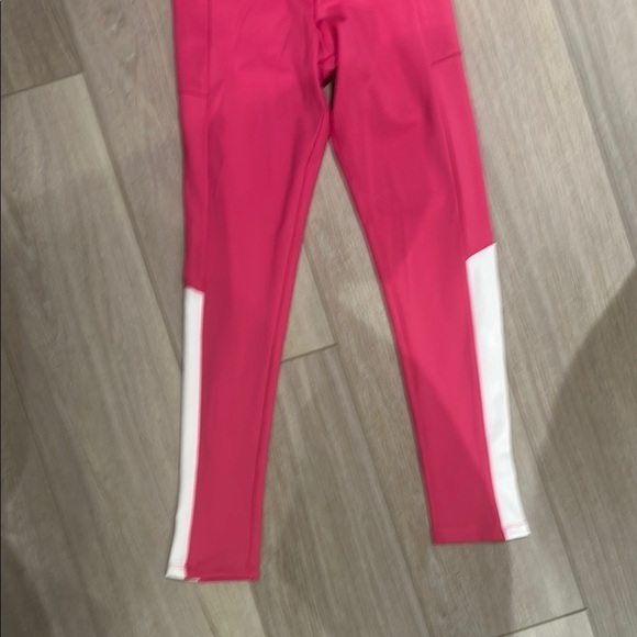 Zara Pink and White Leggings with High Waist and Side Stripes - Picture 3 of 5
